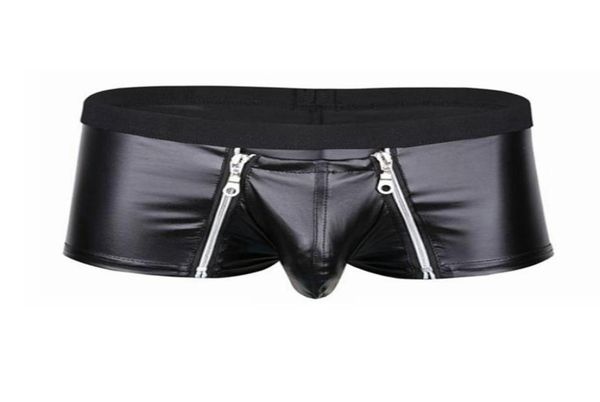 underpants mens lingerie faux leather underwear bulge pouch with double zipper closure boxer briefs low rise male panties2931687, Black;white
underpants mens lingerie faux leather underwear bulge pouch with double zipper closure boxer briefs low rise male panties2931687, Black;white