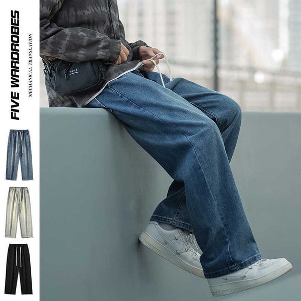 fashion brand jeans for men in autumn and winter 2023 loose fitting wide leg high street pants straight tube elastic waist casual pants, Blue
fashion brand jeans for men in autumn and winter 2023 loose fitting wide leg high street pants straight tube elastic waist casual pants, Blue