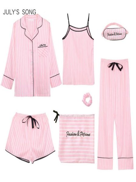 july039s song pink women039s 7 pieces pajamas sets emulation silk striped pajamas women sleepwear sets spring summer autumn 5247151, Black;red
july039s song pink women039s 7 pieces pajamas sets emulation silk striped pajamas women sleepwear sets spring summer autumn 5247151, Black;red