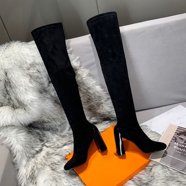 designer boots high heels over knee leather suede women pointed luxury leather bottom fashionable boots-1, Black
designer boots high heels over knee leather suede women pointed luxury leather bottom fashionable boots-1, Black