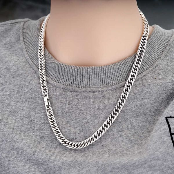 designer cuban chain men's titanium steel necklace fashion brand decoration necklace women ins hip hop accessories colorfast, Silver
designer cuban chain men's titanium steel necklace fashion brand decoration necklace women ins hip hop accessories colorfast, Silver