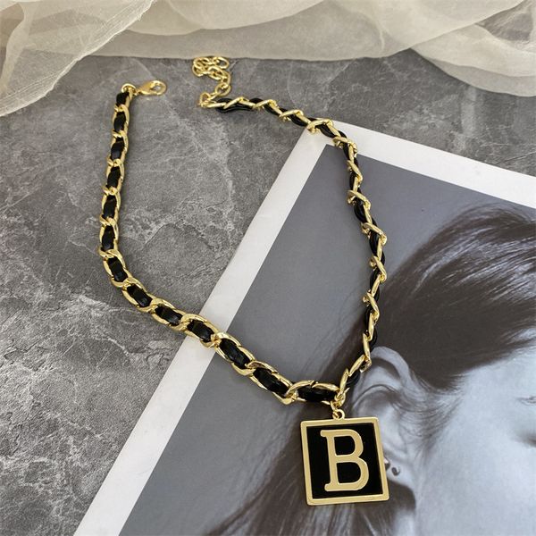 vintage leather rope letter c d letter b block necklace women fashion exaggerate trend titanium steel pendant short neckchain, Silver
vintage leather rope letter c d letter b block necklace women fashion exaggerate trend titanium steel pendant short neckchain, Silver