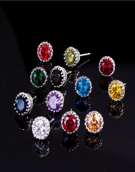 choucong sell simple fashion jewelry 8mm round cut multi gemstones sapphire cz diamond women wedding crown stud earring gift n9460597, Golden;silver
choucong sell simple fashion jewelry 8mm round cut multi gemstones sapphire cz diamond women wedding crown stud earring gift n9460597, Golden;silver