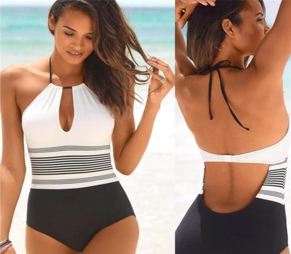 women039s swimwear women swimsuit hanging neck horizontal stripes hit color siamese bikini onepiece backless summer slim 5289428, White;black
women039s swimwear women swimsuit hanging neck horizontal stripes hit color siamese bikini onepiece backless summer slim 5289428, White;black