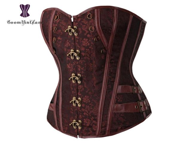 waist trainer brocade steampunk jacquard faux leather studded overbust brown corset bustier with chains s6xl 9168567795, Black;white
waist trainer brocade steampunk jacquard faux leather studded overbust brown corset bustier with chains s6xl 9168567795, Black;white