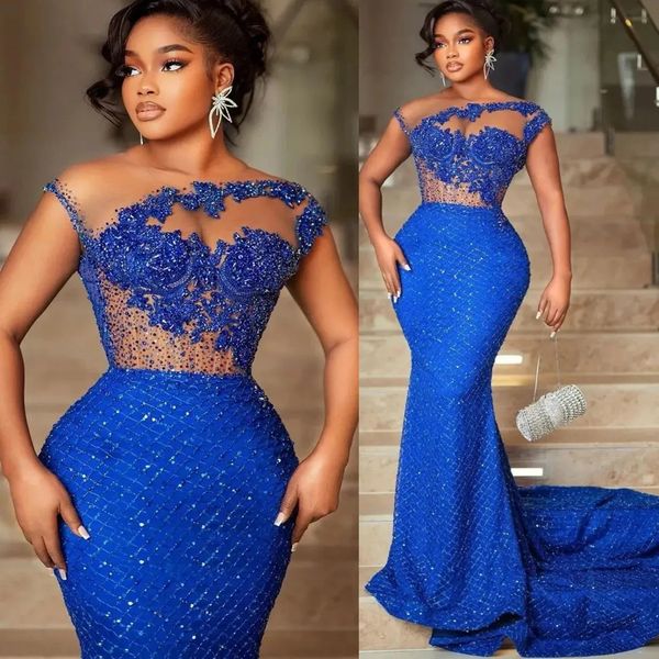 arabic royal blue prom dresses mermaid sheer neck beading evening gowns vestidos de noche illusion party dress, Black
arabic royal blue prom dresses mermaid sheer neck beading evening gowns vestidos de noche illusion party dress, Black