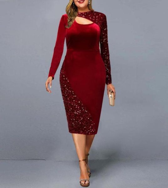 plus size dresses party dress 2021 women elegant sequined cut out christmas evening club fall winter long sleeve mid red6354047, Black
plus size dresses party dress 2021 women elegant sequined cut out christmas evening club fall winter long sleeve mid red6354047, Black
