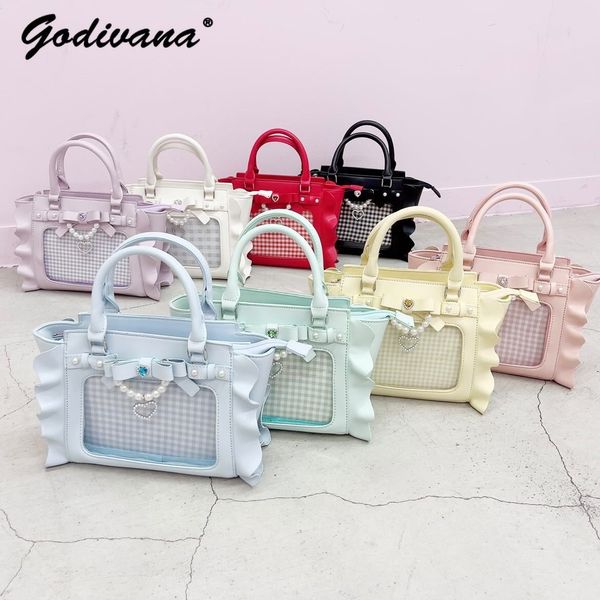 cosmetic bags cases japanese style ruffled beaded bow portable shoulder messenger bag sweet and cute women girls leather handbags 230821
cosmetic bags cases japanese style ruffled beaded bow portable shoulder messenger bag sweet and cute women girls leather handbags 230821