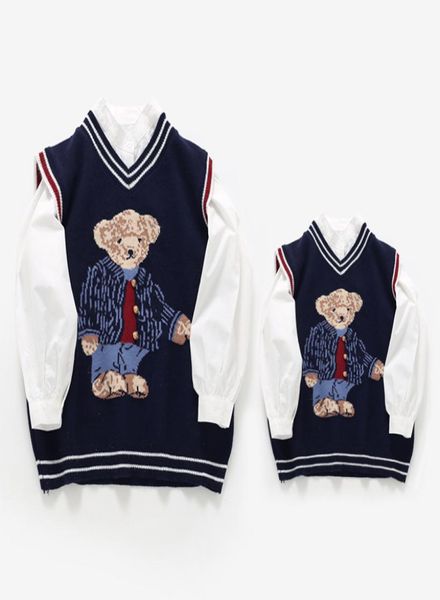 family matching outfits autumn parent child vest sweater for kids bear knit dad mom and son daughter christmas knitted cardiga1109403, Blue
family matching outfits autumn parent child vest sweater for kids bear knit dad mom and son daughter christmas knitted cardiga1109403, Blue