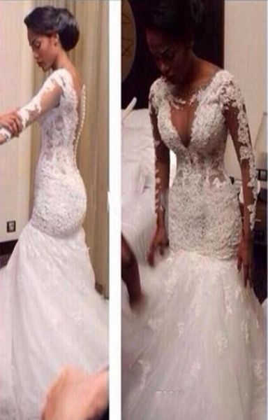 mermaid see through lace bridal gowns vintage arabic wedding dress 2017 long sleeves bride dress 802707, White
mermaid see through lace bridal gowns vintage arabic wedding dress 2017 long sleeves bride dress 802707, White