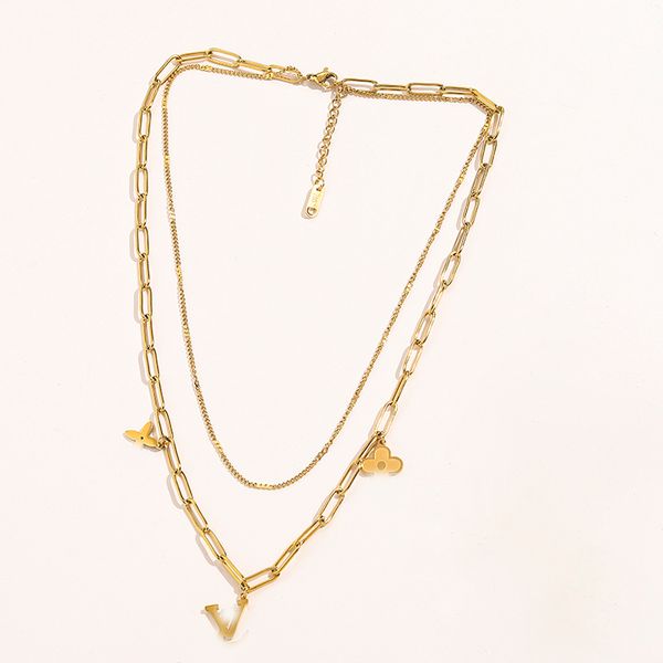 new classic fashion pendant necklaces for women elegant double deck chain necklace highly quality choker chains designer jewelry 18k plated, Silver
new classic fashion pendant necklaces for women elegant double deck chain necklace highly quality choker chains designer jewelry 18k plated, Silver