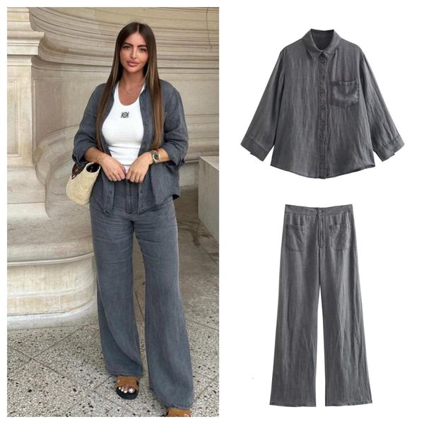 womens two piece pants pb za early autumn advanced versatile pocket decoration linen shirtthin mid rise casual set 230821, White
womens two piece pants pb za early autumn advanced versatile pocket decoration linen shirtthin mid rise casual set 230821, White