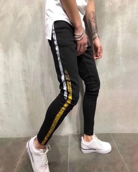 new mens jeans mens stylist skinny ripped yellow red stripes pants mens stretch slim biker jeans casual hip hop trousers1236534, Blue
new mens jeans mens stylist skinny ripped yellow red stripes pants mens stretch slim biker jeans casual hip hop trousers1236534, Blue
