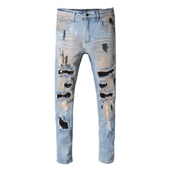 men039s jeans fashion streetwear men retro blue paint destroyed ripped punk pants patchwork designer hip hop homme2403982
men039s jeans fashion streetwear men retro blue paint destroyed ripped punk pants patchwork designer hip hop homme2403982