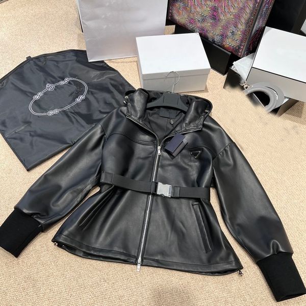 womens designer genuine hooded jacket short coat triangle brand autumn spring style slim for lady, Black;brown
womens designer genuine hooded jacket short coat triangle brand autumn spring style slim for lady, Black;brown