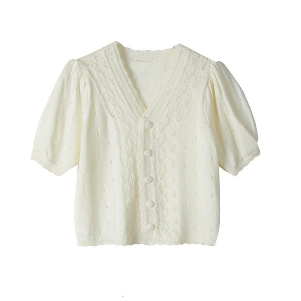 women's knits tees vneck shortsleeved sweater spring thin short cardigan bubble sleeve blouse sleeves 230821, White
women's knits tees vneck shortsleeved sweater spring thin short cardigan bubble sleeve blouse sleeves 230821, White