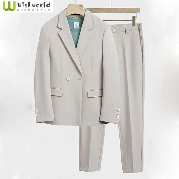 men s tracksuits set 20232 spring and autumn advanced casual suit slim fit korean fashion youth age reducing three piece 230821, Gray
men s tracksuits set 20232 spring and autumn advanced casual suit slim fit korean fashion youth age reducing three piece 230821, Gray