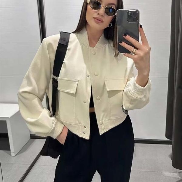 women's jackets traf 2023 bomber jacket fashion with pockets spring coat vintage long sleeve casual in outerwears chic 230821, Black;brown
women's jackets traf 2023 bomber jacket fashion with pockets spring coat vintage long sleeve casual in outerwears chic 230821, Black;brown