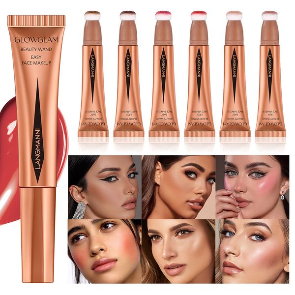 

Easy Face Contour Makeup Cream Beauty Wand Highlighter Blush and Contour Lightweight & Long Lasting Blendable Super Silky Creme For Finish Facial Makeup, 04 blush