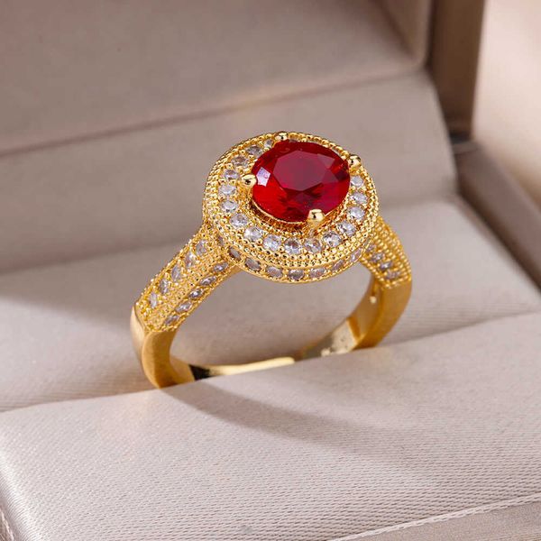 band rings red zircon round stone rings for women stainless steel adjustable round ring 2023 trending wedding jewelry r230822, Silver
band rings red zircon round stone rings for women stainless steel adjustable round ring 2023 trending wedding jewelry r230822, Silver