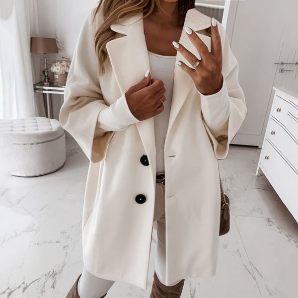 womens wool blends elegant 34 sleeve notched lapel collar woolen coat chic double breasted jacket winter blend over coats long jackets 23082, Black
womens wool blends elegant 34 sleeve notched lapel collar woolen coat chic double breasted jacket winter blend over coats long jackets 23082, Black