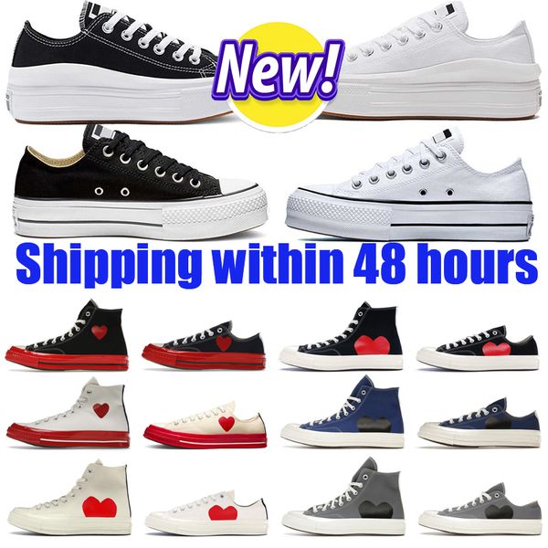 

1970 cdg play designer platform canvas shoes sneakers run chuck hike 1970s classic 70 taylor eyes casual women men trainer white black