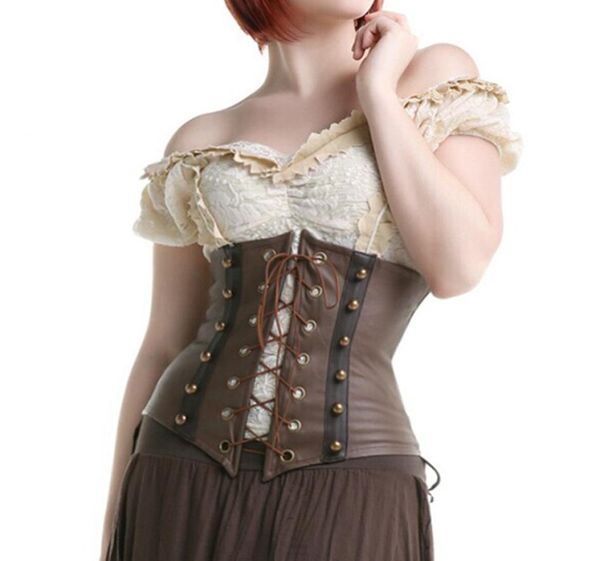 2017 gothic steampunk faux leather corset underbust brown body shaper corselet bustier corsage lace front for women sxxl7471483, Black;white
2017 gothic steampunk faux leather corset underbust brown body shaper corselet bustier corsage lace front for women sxxl7471483, Black;white