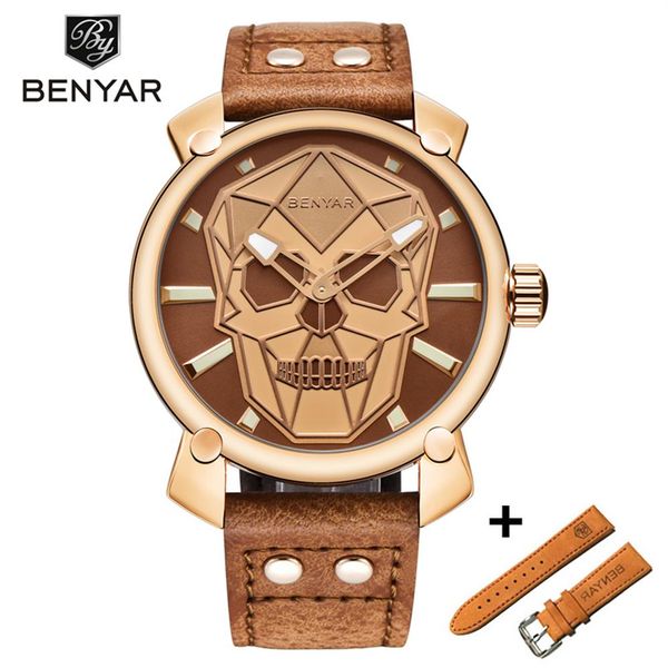 benyar new creative blue skull watch mens watches set luxury fashion leather quartz wristwatch clock men relogio masculino2567, Slivery;brown
benyar new creative blue skull watch mens watches set luxury fashion leather quartz wristwatch clock men relogio masculino2567, Slivery;brown