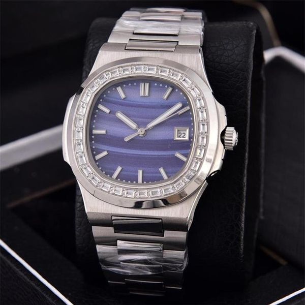 6 colors 40mm nautilus silver strap transparent back diamond bezel 5711 1a 40mm asia 2813 automatic movement date mens watch3063, Slivery;brown
6 colors 40mm nautilus silver strap transparent back diamond bezel 5711 1a 40mm asia 2813 automatic movement date mens watch3063, Slivery;brown