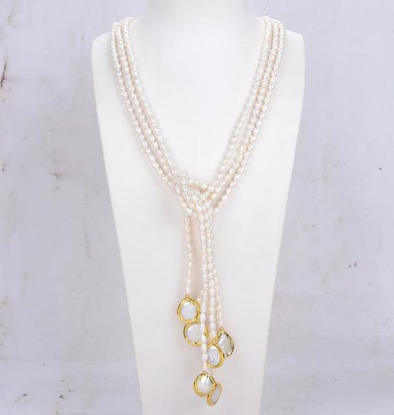 guaiguai jewelry 3 strands natural cultured white rice pearl pearl lariat long sweater chain necklace handmade for women real gems6721586, Silver
guaiguai jewelry 3 strands natural cultured white rice pearl pearl lariat long sweater chain necklace handmade for women real gems6721586, Silver
