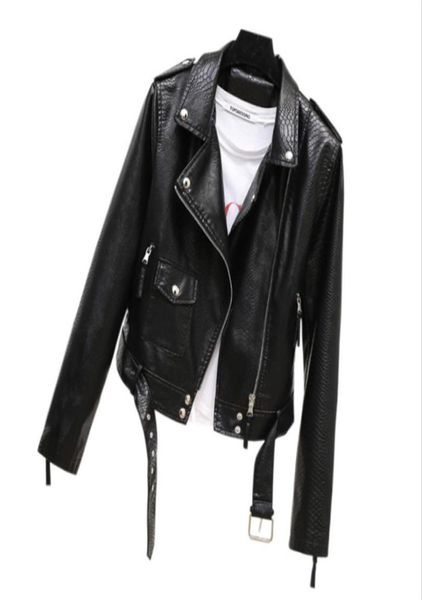 fashion womens spring and autumn black faux leather jacket zipper snake print coat lapel collar motorcycle jacket with belt pants4937204, Black;brown
fashion womens spring and autumn black faux leather jacket zipper snake print coat lapel collar motorcycle jacket with belt pants4937204, Black;brown