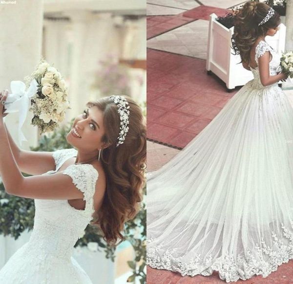 2019 lace cap sleeves appliques wedding dresses plus size sweetheart beaded sweep train corset back bridal gowns said mhamad new a5483147, White
2019 lace cap sleeves appliques wedding dresses plus size sweetheart beaded sweep train corset back bridal gowns said mhamad new a5483147, White