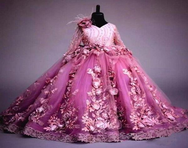 long sleeves flower girl dress fuchsia 3d flowers princess party gown luxury ball gown for formal wedding pageant dresses4855532, White;blue
long sleeves flower girl dress fuchsia 3d flowers princess party gown luxury ball gown for formal wedding pageant dresses4855532, White;blue