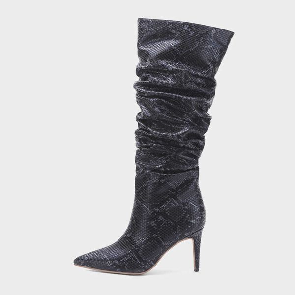 spring 2022 new thin heel high sleeve boots with pleated snake pattern women's boot wine red women's shoe large women's boot, Black
spring 2022 new thin heel high sleeve boots with pleated snake pattern women's boot wine red women's shoe large women's boot, Black