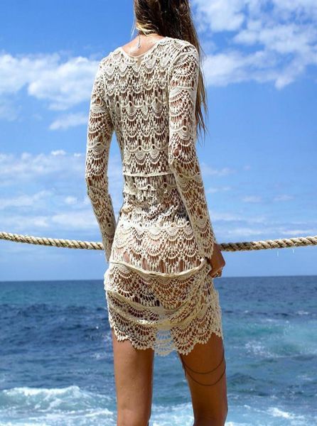 women beach cover up crochet womens swimwear v neck hollow out white dress ladies bathing suit ups tunic saida de4255604, White;black
women beach cover up crochet womens swimwear v neck hollow out white dress ladies bathing suit ups tunic saida de4255604, White;black