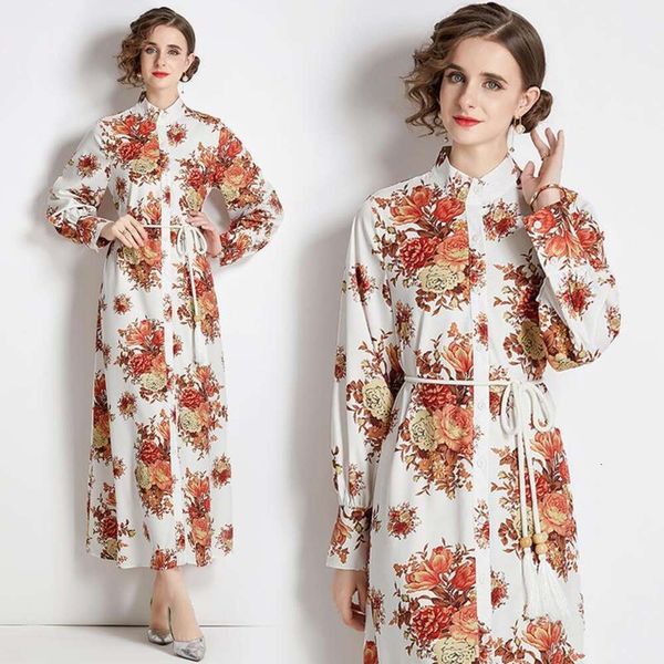 autumn retro print stand collar long sleeved lantern sleeve single breasted dress fashionable womens wear, Black;gray
autumn retro print stand collar long sleeved lantern sleeve single breasted dress fashionable womens wear, Black;gray