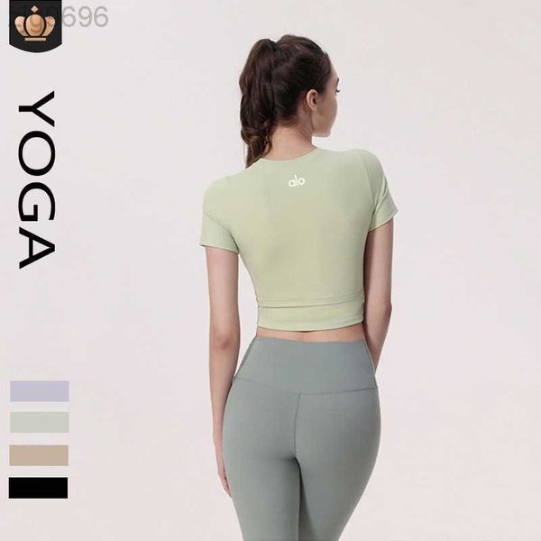 desginer al yoga t shirt alosuit summer navel running exercise fitness t-shirt with cushion slim short sleeve 23ss, White
desginer al yoga t shirt alosuit summer navel running exercise fitness t-shirt with cushion slim short sleeve 23ss, White