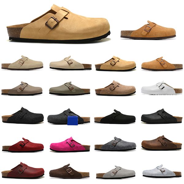 autumn winter indoor outdoor ashion men women boston clog real leather slide sandals metal buckle gray coffee off-white brown red suede real, Black 
autumn winter indoor outdoor ashion men women boston clog real leather slide sandals metal buckle gray coffee off-white brown red suede real, Black