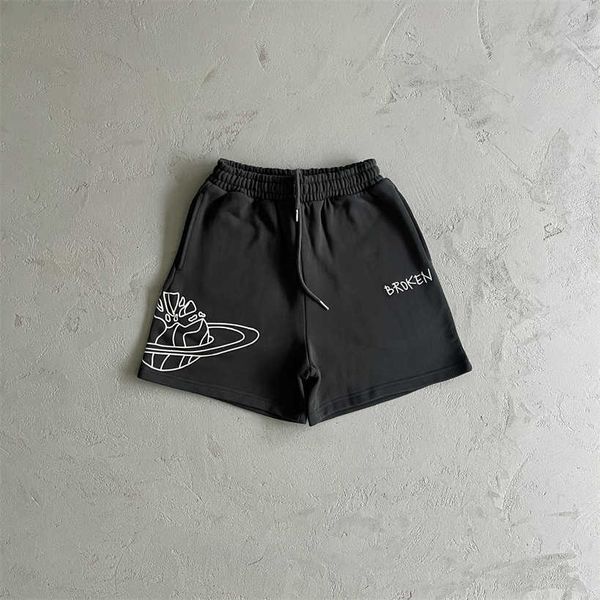 broken planet men's shorts fashion black embroidery bpm sweatpants market original