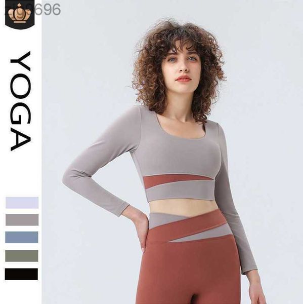 desginer alos yoga t short aloautumn open navel quick dry running long sleeve contrast nude dress with chest pads, White
desginer alos yoga t short aloautumn open navel quick dry running long sleeve contrast nude dress with chest pads, White