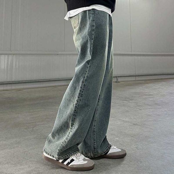 myq washed old jeans for men autumn new korean fashion loose wide leg straight leg trousers for casual use, Blue
myq washed old jeans for men autumn new korean fashion loose wide leg straight leg trousers for casual use, Blue