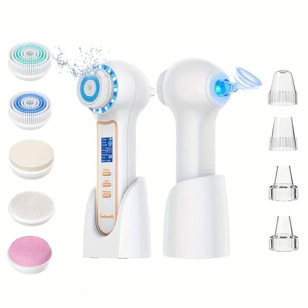 facial cleansing brush with blackhead remover, 3 in 1 waterproof face scrubber with 3 speed modes, blackhead pore vacuum with 3 suction leve
facial cleansing brush with blackhead remover, 3 in 1 waterproof face scrubber with 3 speed modes, blackhead pore vacuum with 3 suction leve