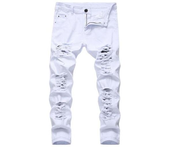 men039s jeans denim trousers fashion designer brand white straight hole ripped pants made old2747934, Blue
men039s jeans denim trousers fashion designer brand white straight hole ripped pants made old2747934, Blue
