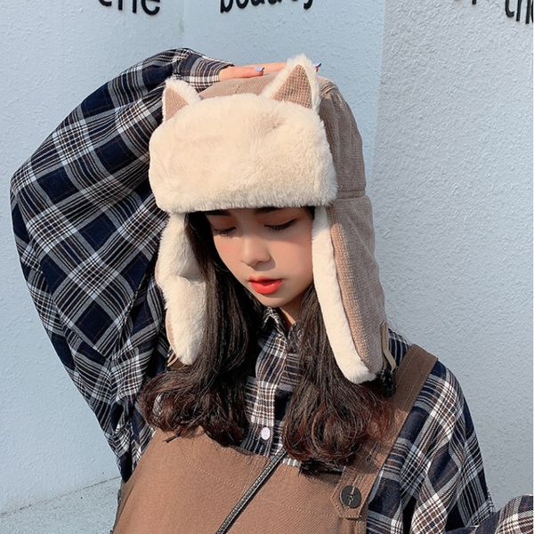 beanie/skull caps winter women's hat thicken warm ear protection bomber cap fashion balaclava with ears beanie caps russian windproof h, Blue;gray
beanie/skull caps winter women's hat thicken warm ear protection bomber cap fashion balaclava with ears beanie caps russian windproof h, Blue;gray