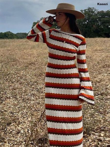 urban dresse elegant striped backless knitted maxi dress female flare long sleeve o neck 2023 summer casual vestidos 230821, White;black
urban dresse elegant striped backless knitted maxi dress female flare long sleeve o neck 2023 summer casual vestidos 230821, White;black
