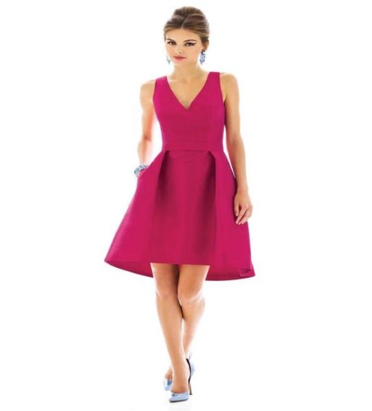 short v neck formal gown sleeveless knee length bridesmaid dresses 201880599122531499, White;pink
short v neck formal gown sleeveless knee length bridesmaid dresses 201880599122531499, White;pink