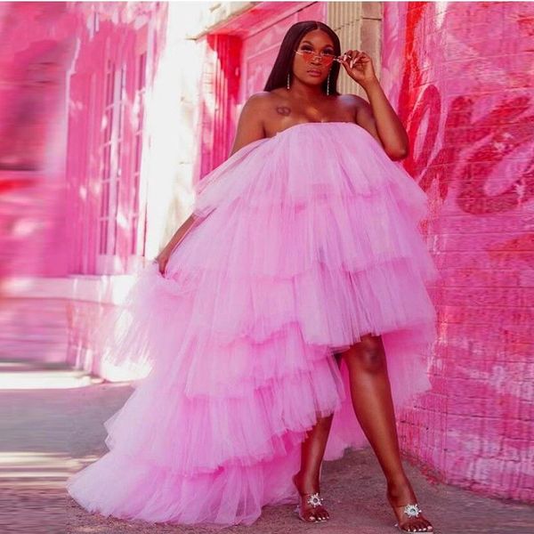 2023 arabic pink prom dresses strapless sleeveless tulle ruffles tiered evening wear plus size formal party birthday gowns dress high low ba, Black
2023 arabic pink prom dresses strapless sleeveless tulle ruffles tiered evening wear plus size formal party birthday gowns dress high low ba, Black