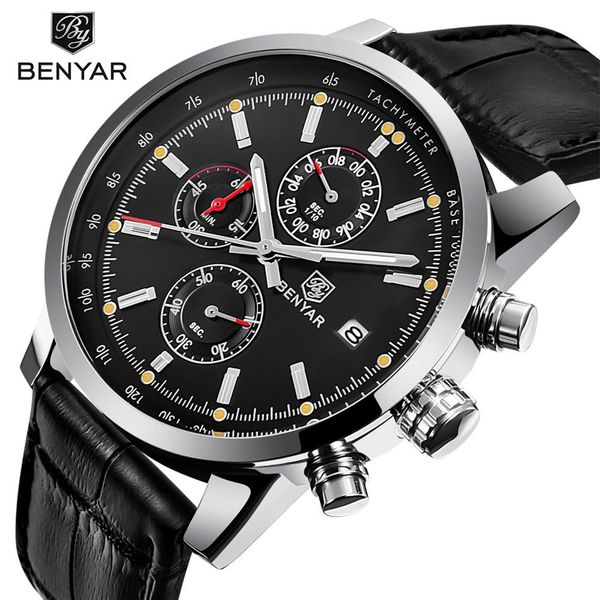 benyar new fashion chronograph genuine leather sport mens watches brand luxury military quartz watch clock relogio masculino3438, Slivery;brown
benyar new fashion chronograph genuine leather sport mens watches brand luxury military quartz watch clock relogio masculino3438, Slivery;brown