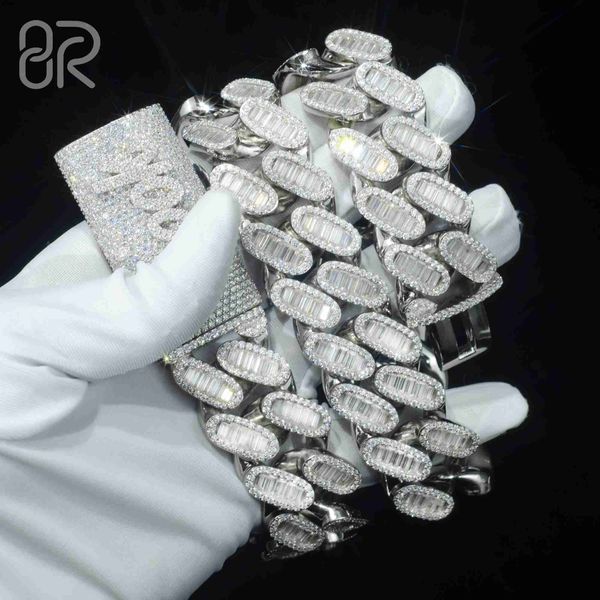 custom 22mm 18inches vvs moissanite iced out diamond chain necklace 925 sterling silver baguette arc cuban chain
custom 22mm 18inches vvs moissanite iced out diamond chain necklace 925 sterling silver baguette arc cuban chain