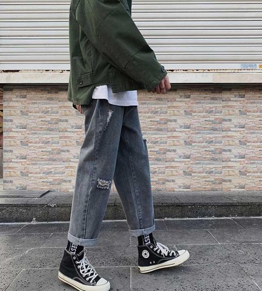 2020 men stylish ripped jeans pants men039s baggy style denim pants slim straight frayed trousers13446104, Blue
2020 men stylish ripped jeans pants men039s baggy style denim pants slim straight frayed trousers13446104, Blue